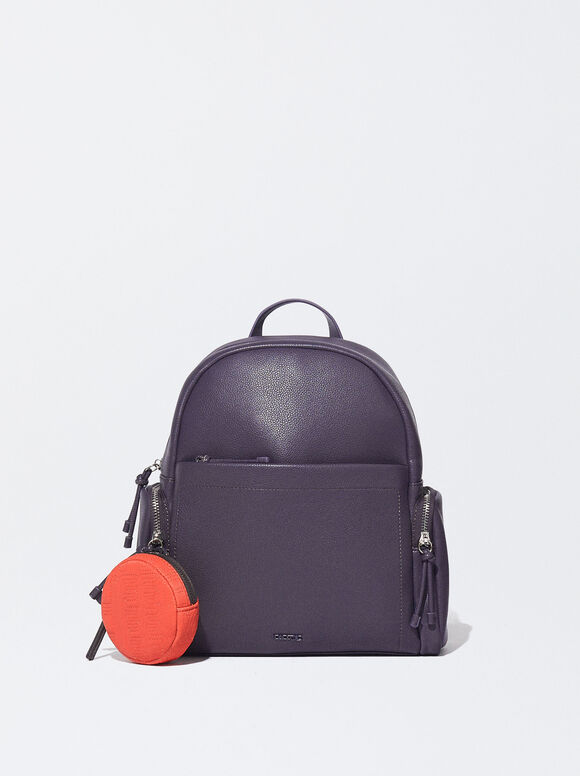 Backpack With Removable Coin Purse, Purple, hi-res