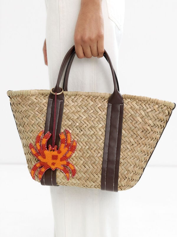 Crab-shaped bag charm