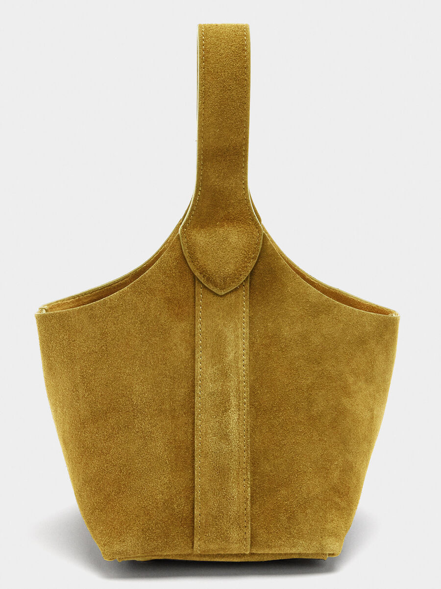Suede bucket bag