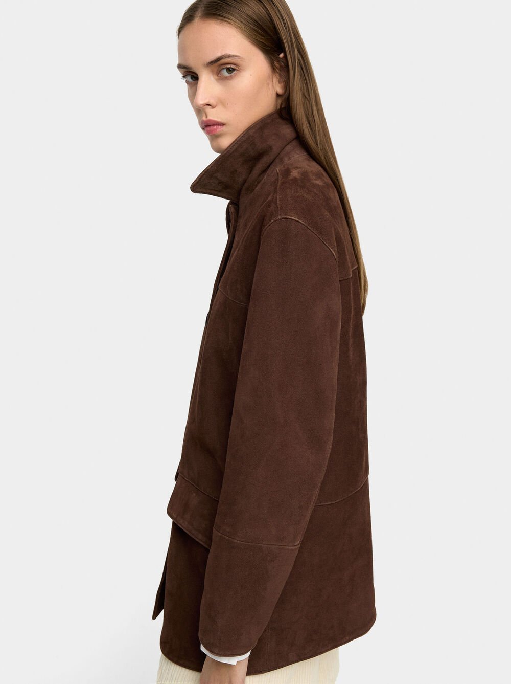 Leather jacket with pockets