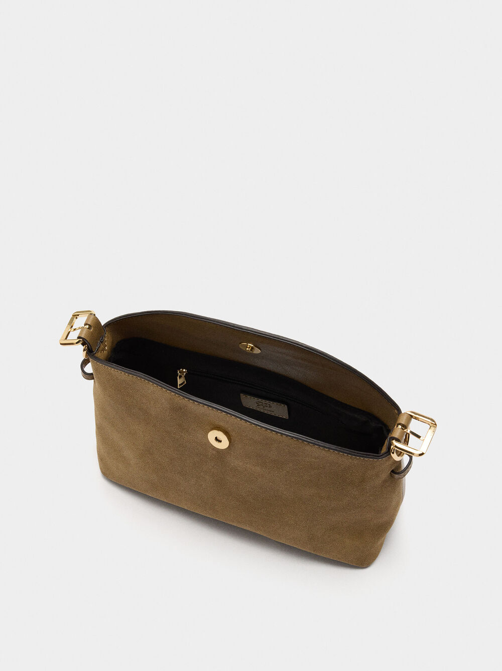 Crossbody bag with leather details