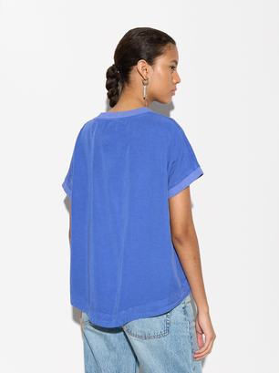 100% Lyocell T-Shirt, Blue, hi-res