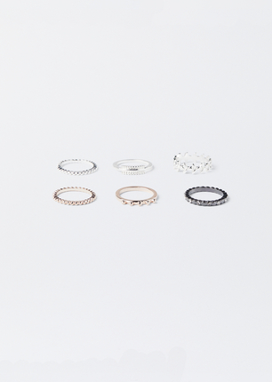 Set Of Multifinishing Rings, Multicolor, hi-res