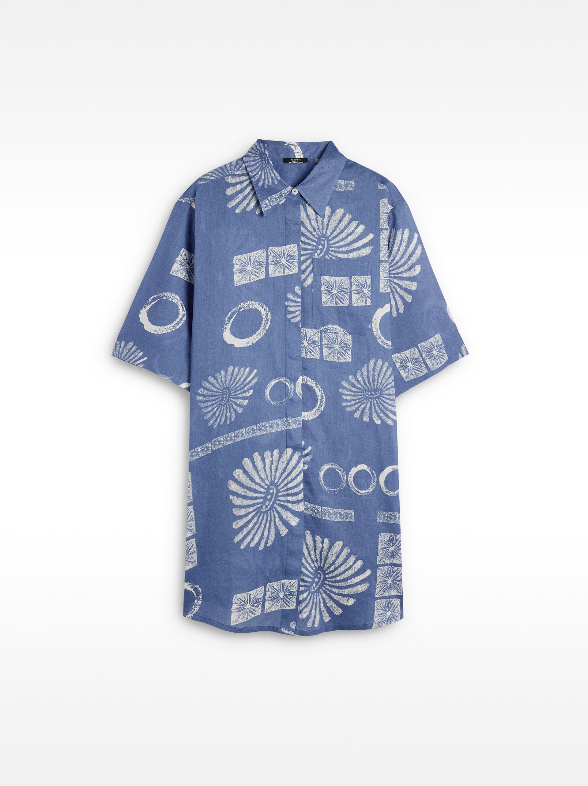 Short printed shirt dress image number 5.0
