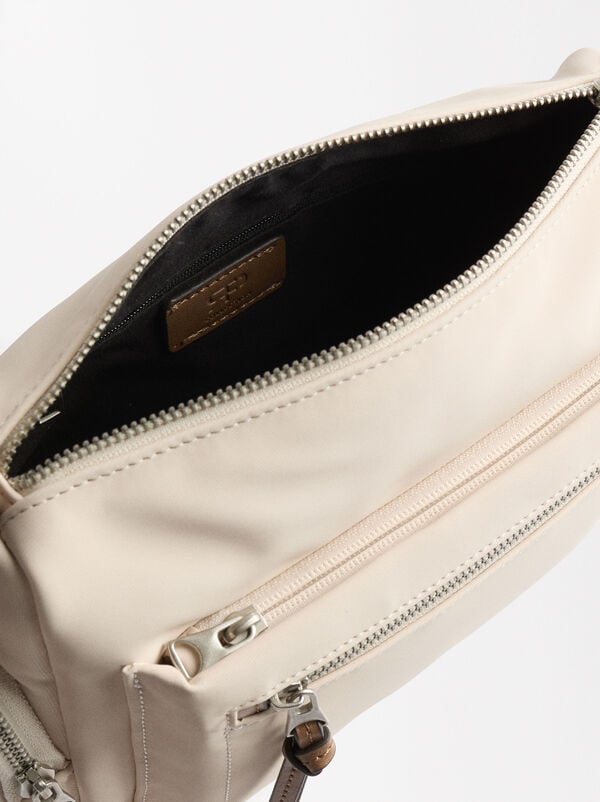 Nylon-effect crossbody bag