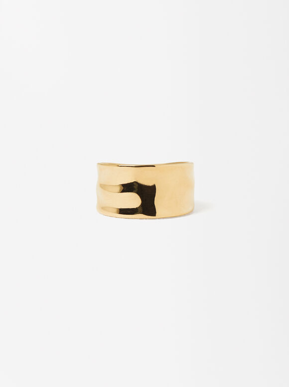 Golden Stainless Steel Ring, , hi-res