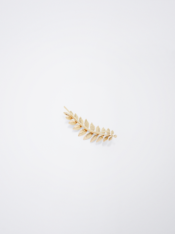 Leaf Hair Pin, Golden, hi-res