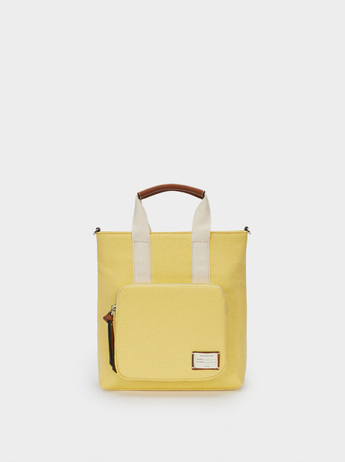 Multi-Way Canvas Backpack With Handles, Yellow, hi-res