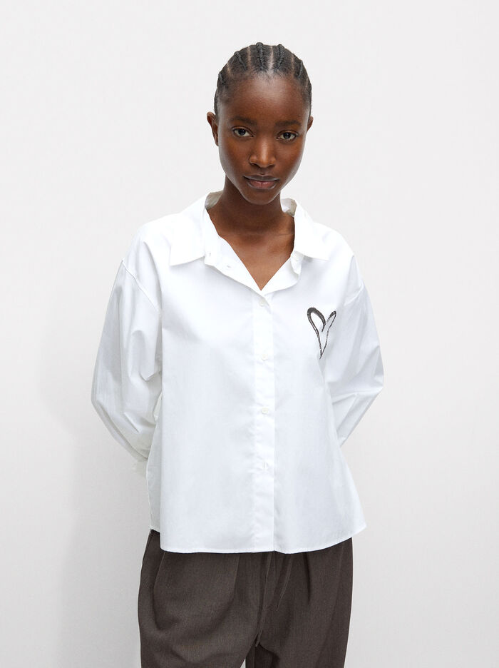 Camisa 100% algodón con detalle de corazón