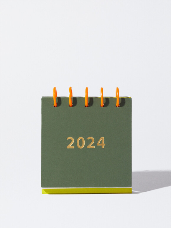 Desk Calendar 2023/2024, Khaki, hi-res