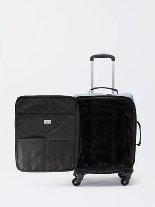 Nylon Suitcase, Blue, hi-res