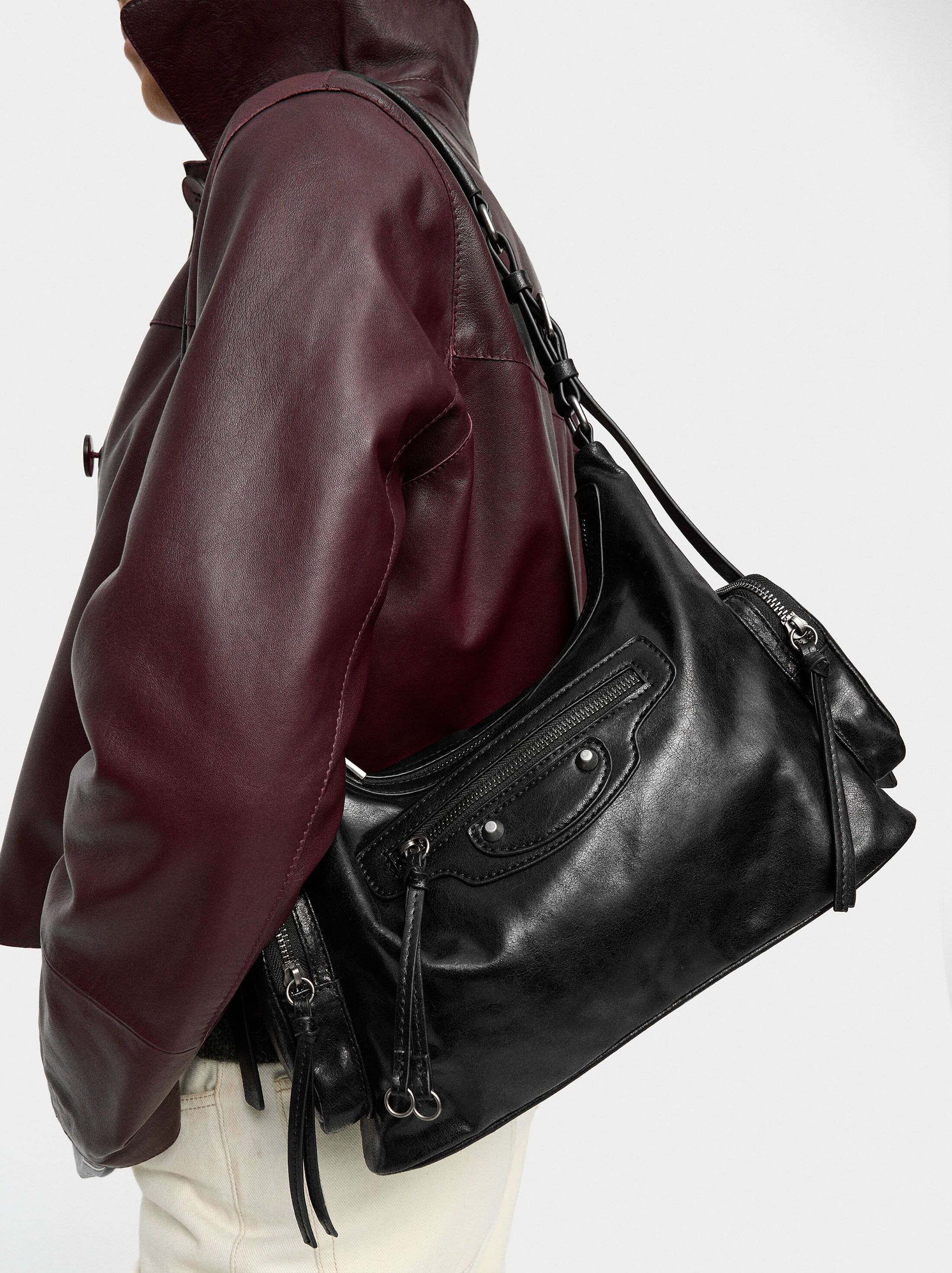Shoulder bag with aged effect image number 1.0