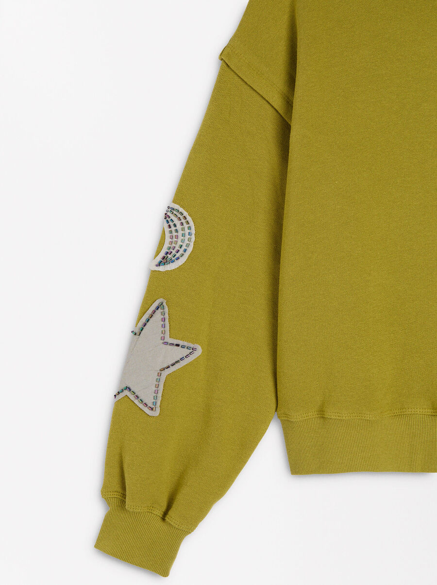 Sweat en coton broderie et perles