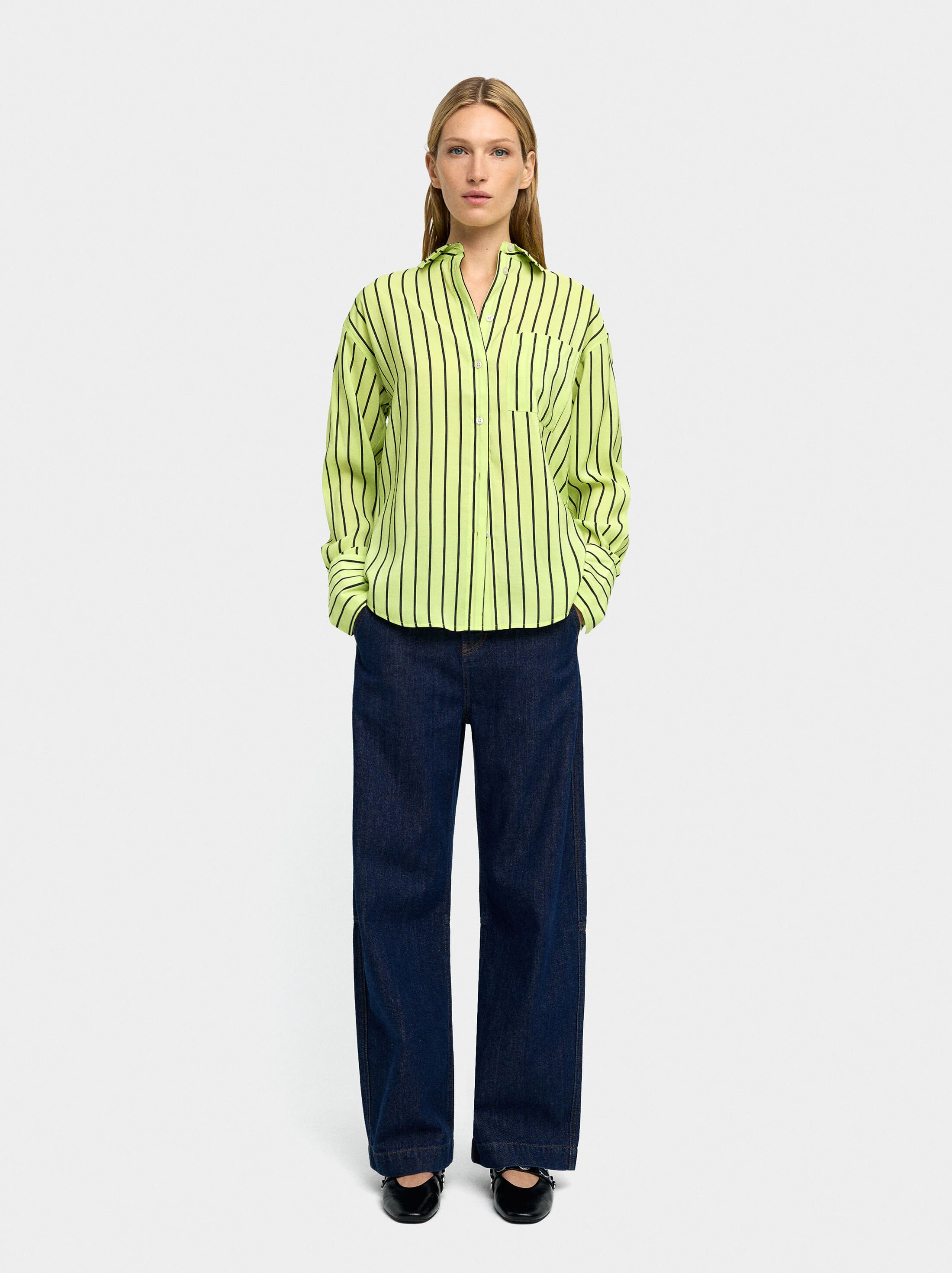 Striped long-sleeve shirt image number 0.0