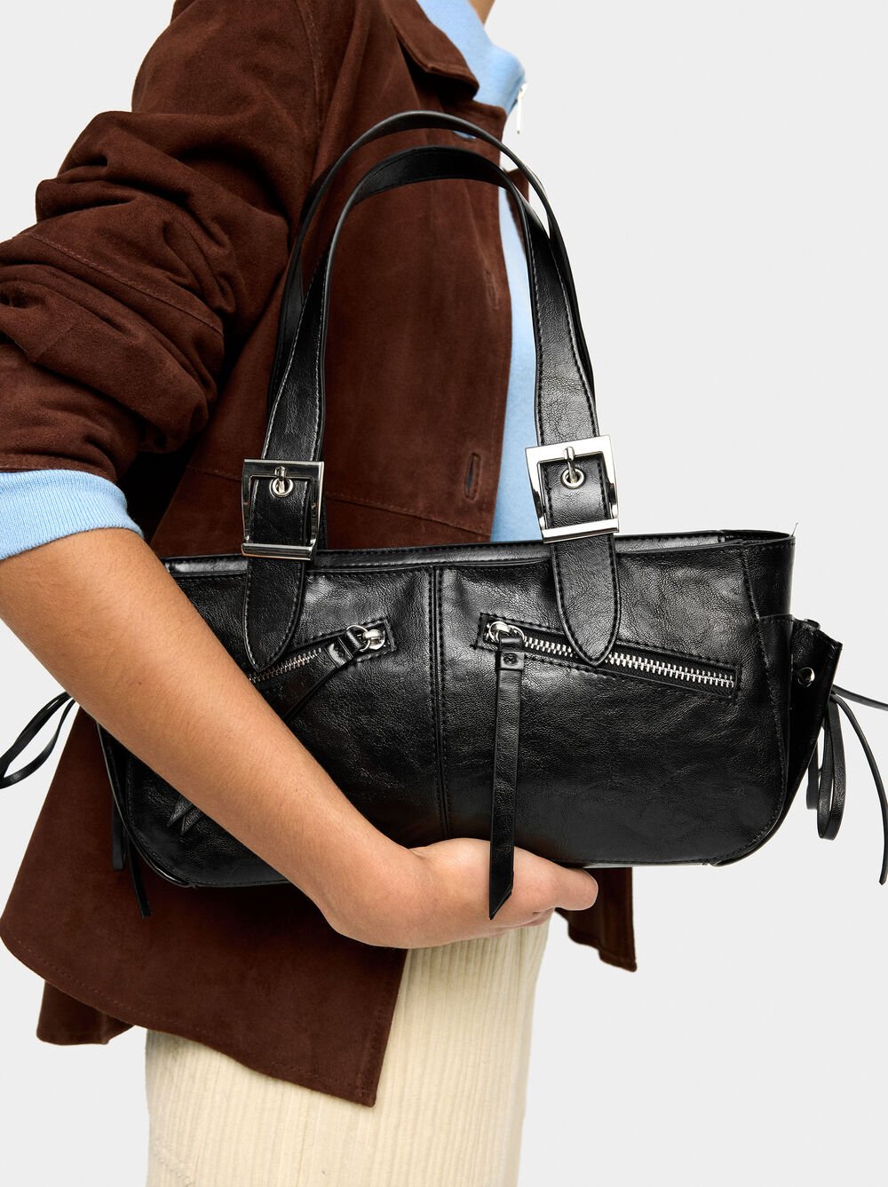 Sac à l'épaule effet craquelé