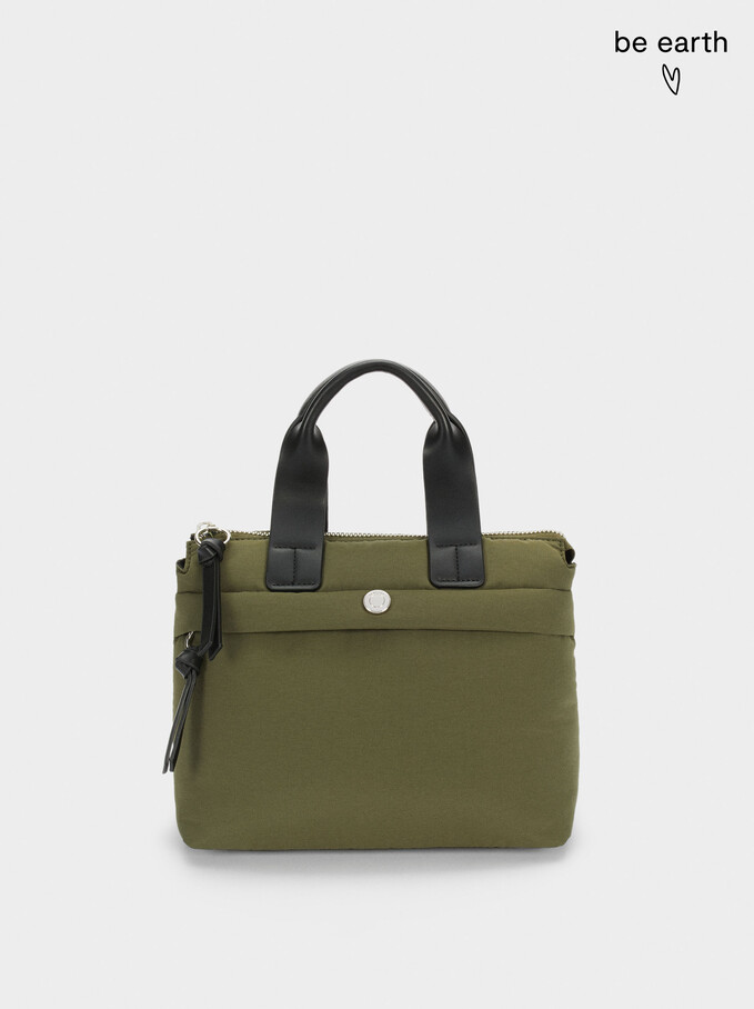 Nylon Shopper Bag, Khaki, hi-res