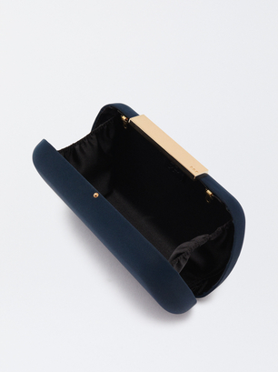 Party Clutch With Chain Handle, Navy, hi-res