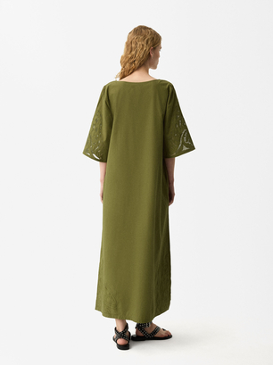 Cotton Dress, Green, hi-res