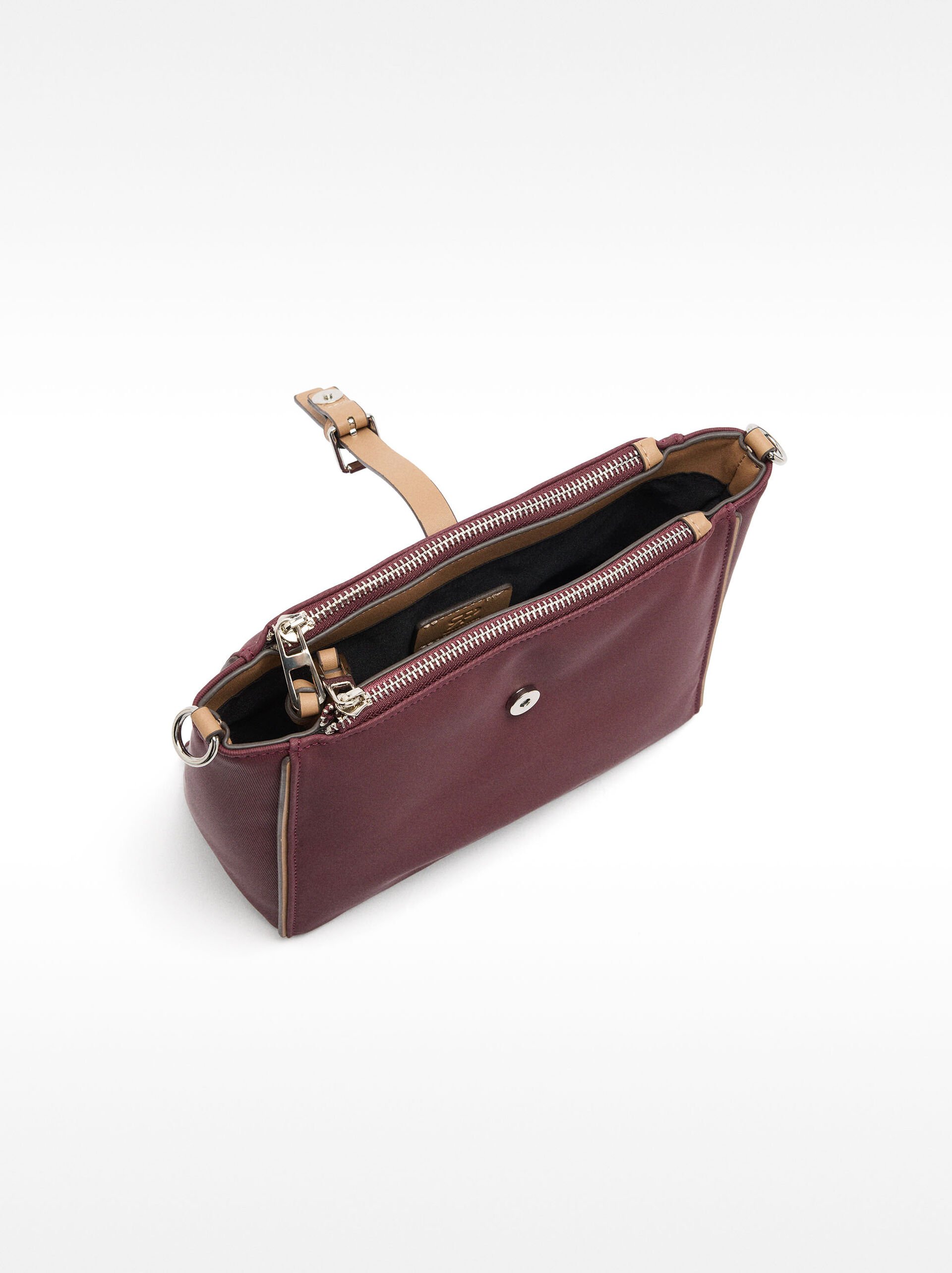 Nylon effect shoulder bag  image number 4.0