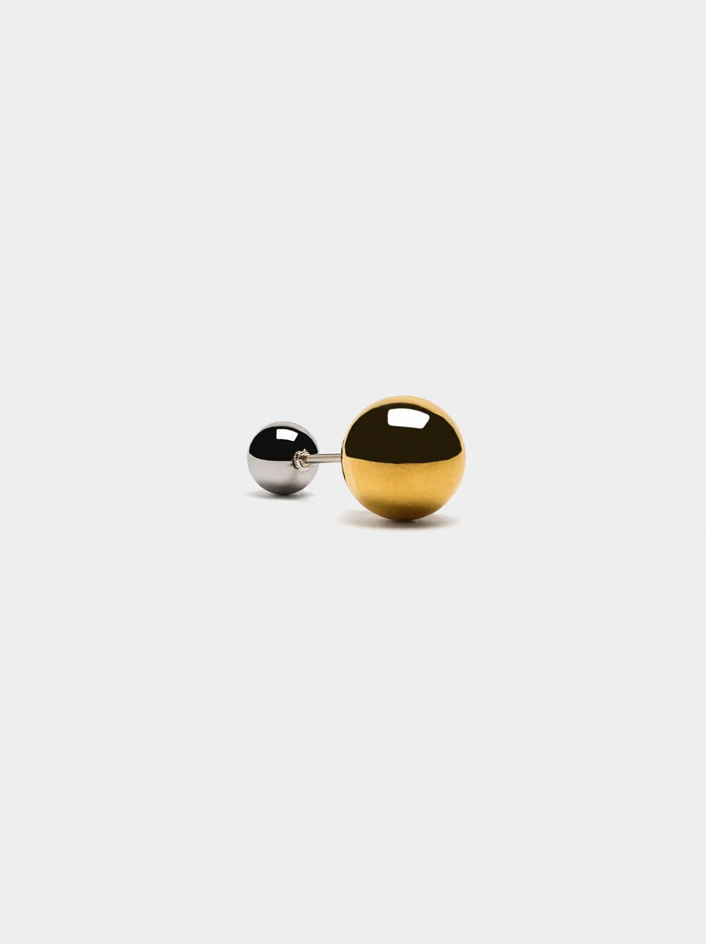 Individual bicolor spheres earring - stainless steel