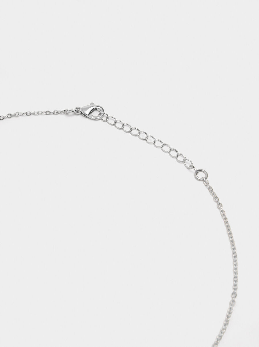 Tear necklace with zirconia