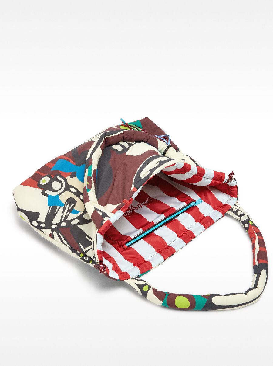 Reversible printed nylon shopper bag