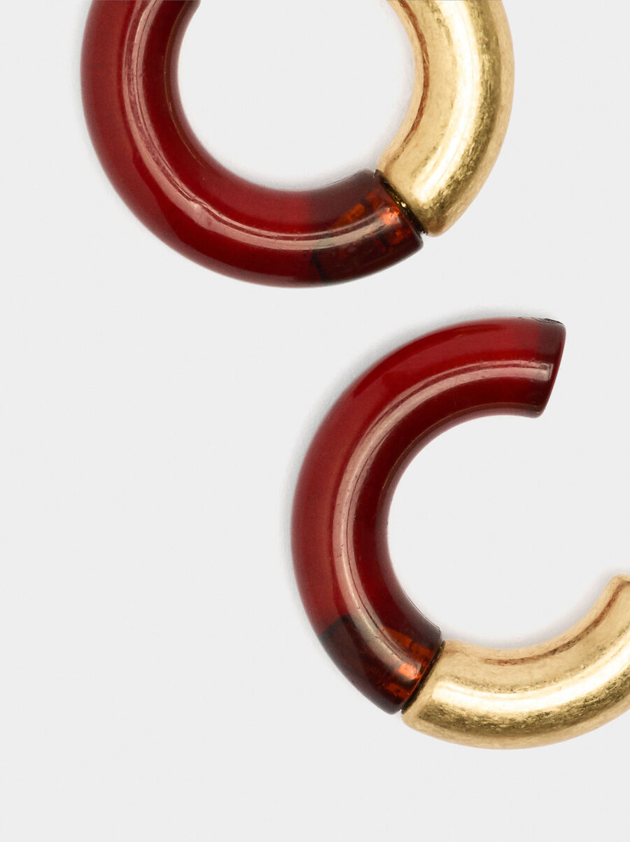 Open hoop earrings with tortoiseshell effect