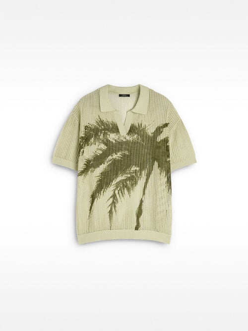 Cotton t-shirt with polo collar