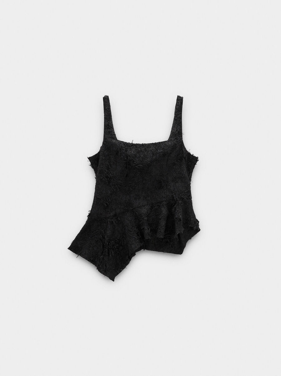 Asymmetric jacquard top