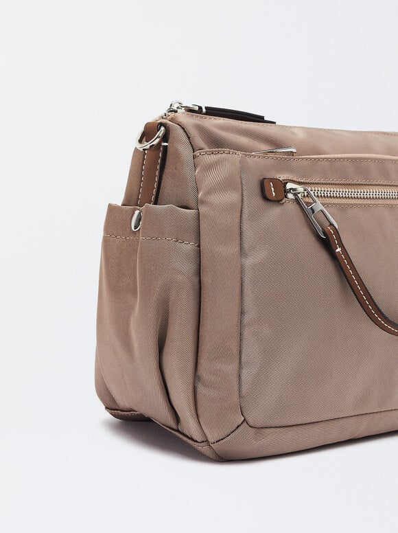 Personalized Nylon Crossbody Bag, Camel, hi-res
