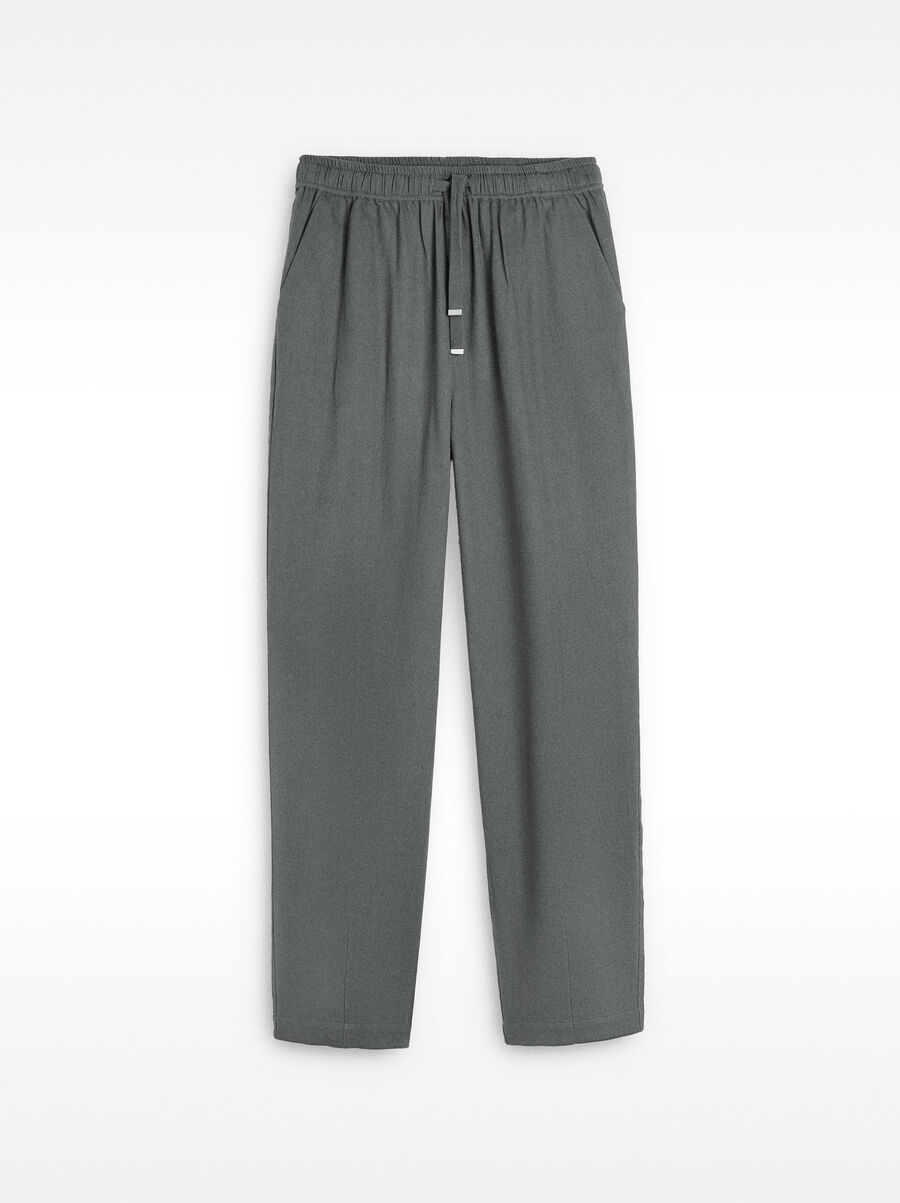 Cotton pants with adjustable drawstring