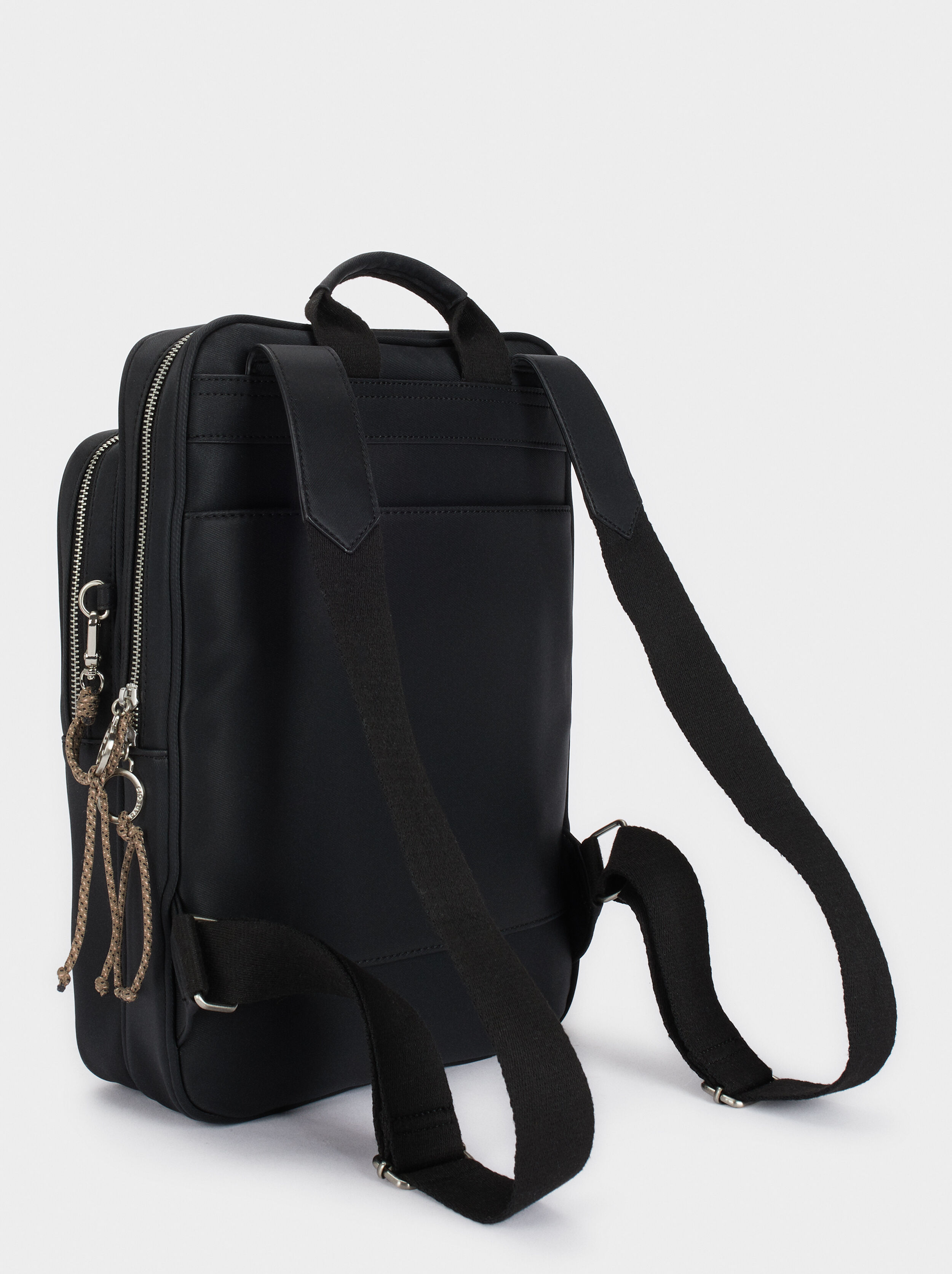 black quilted backpack