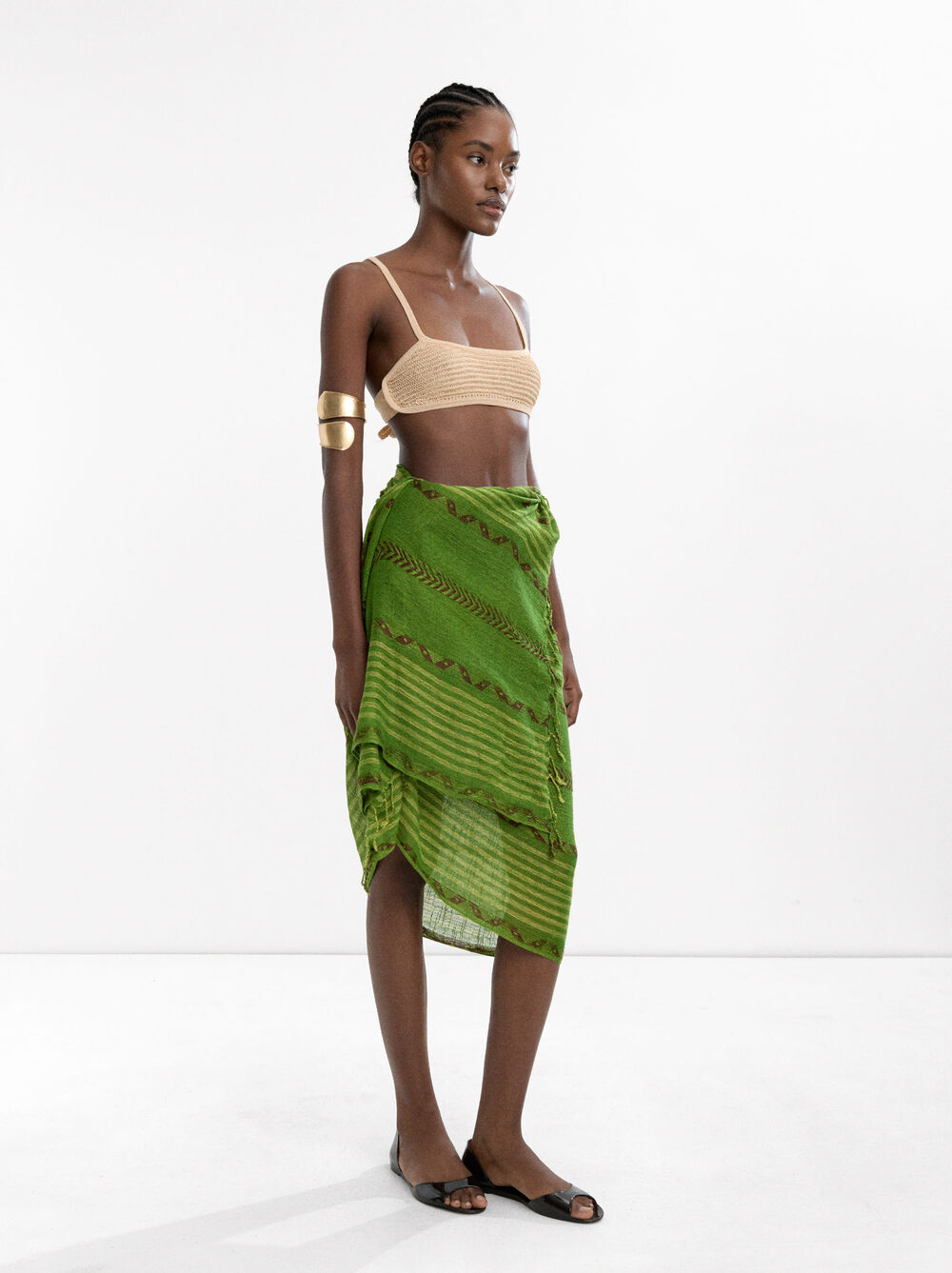 Scarf with printed cotton