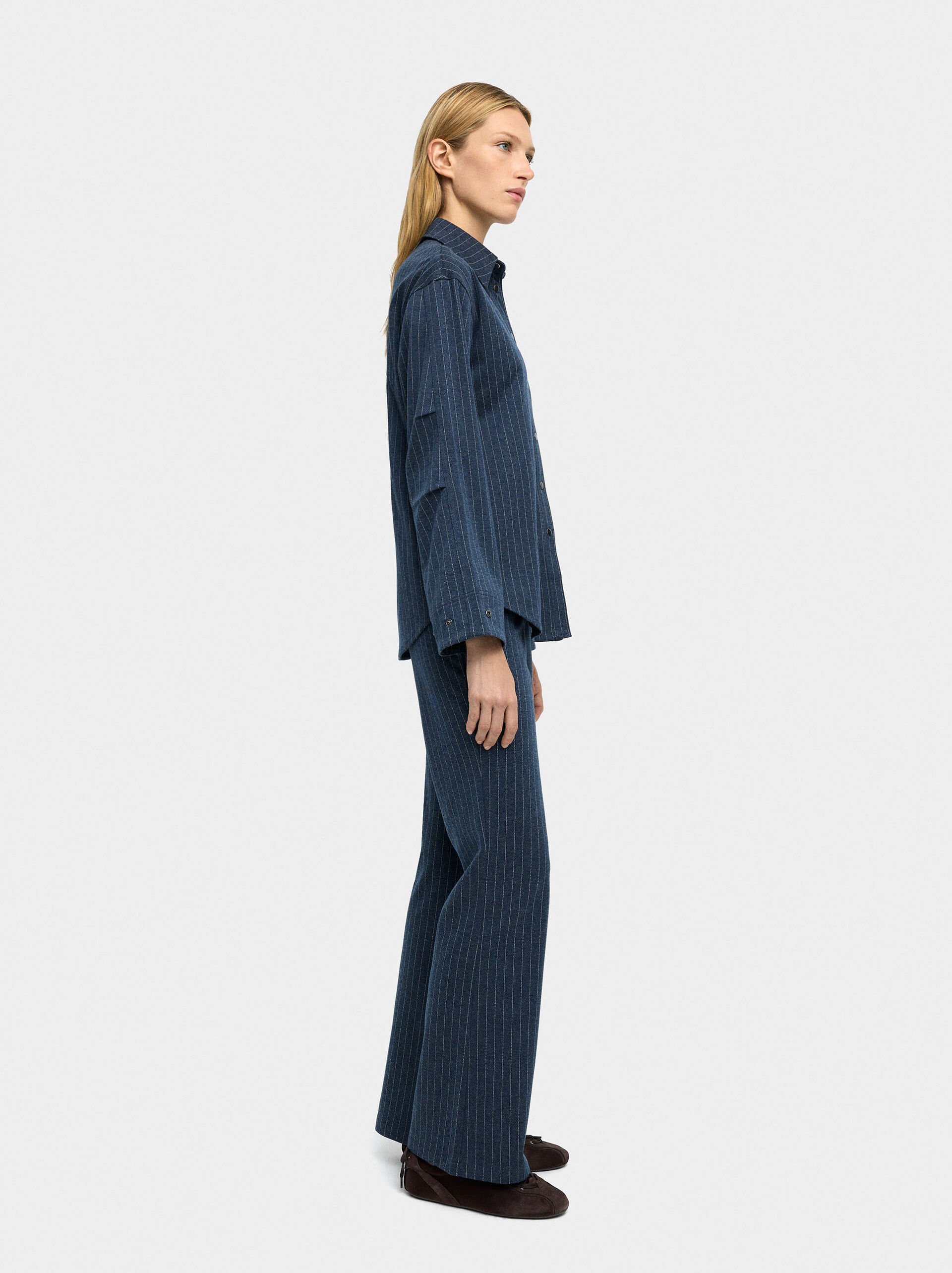 Trousers with pinstripe image number 2.0