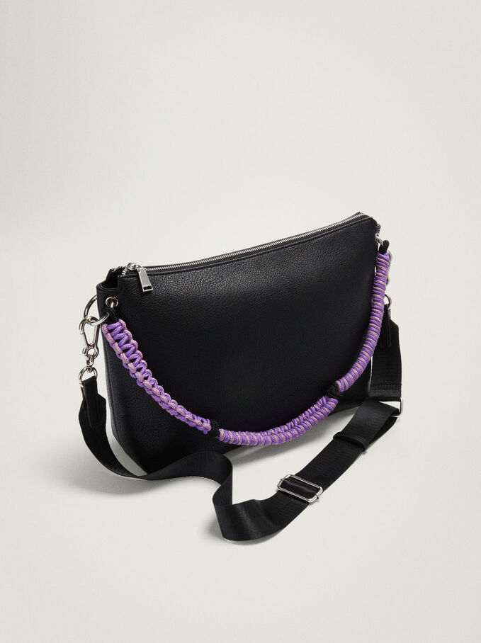 Bag With Cord Detail, Black, hi-res