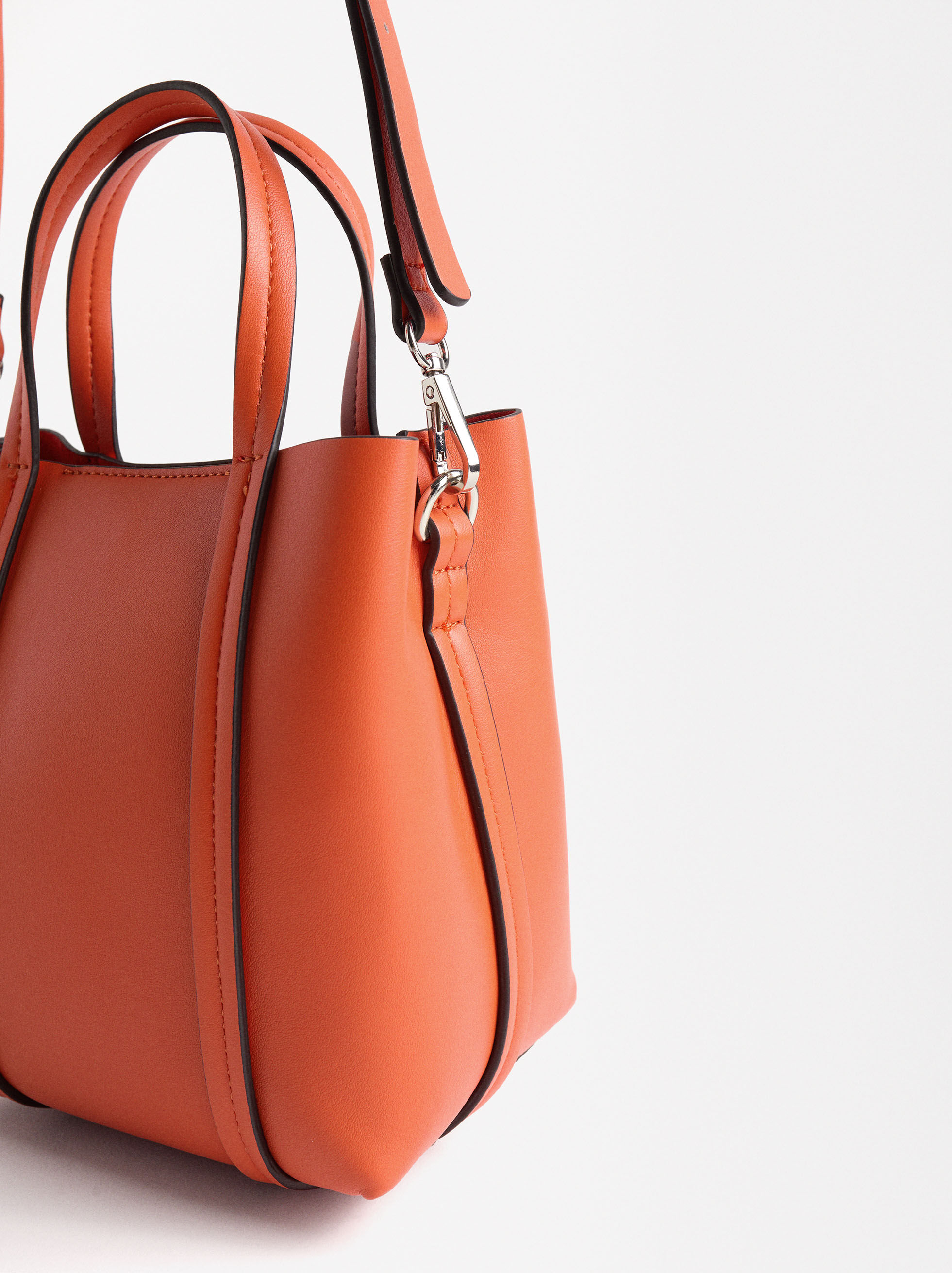 Zara black and red tote bag 2025