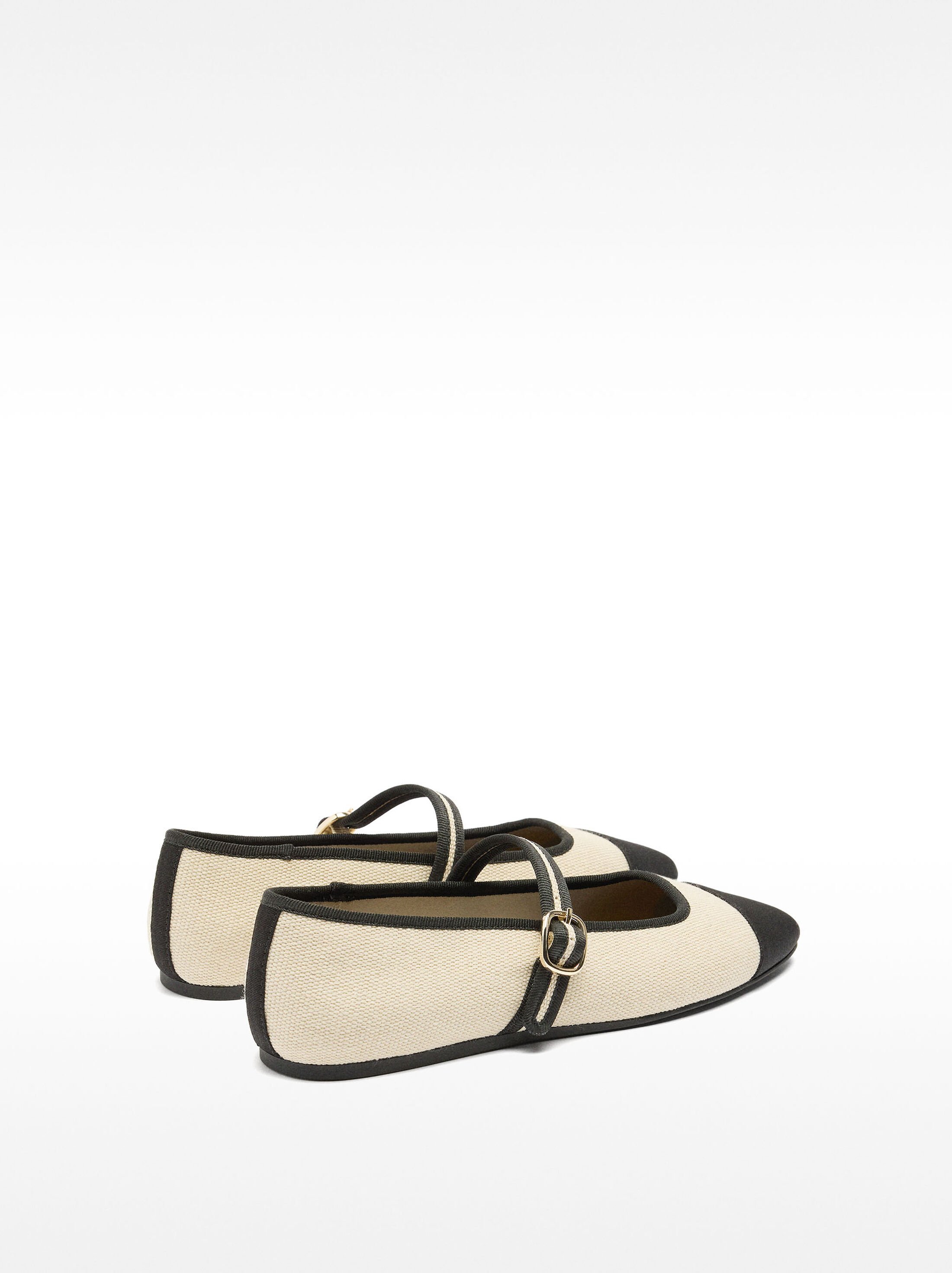 Ballet flats with bicolor fabric image number 4.0