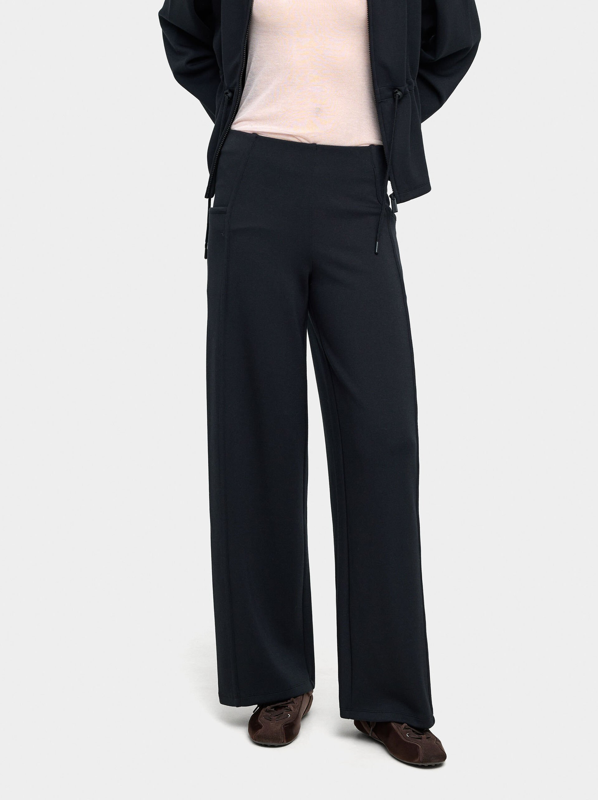 Straight pants with elastic waist image number 1.0
