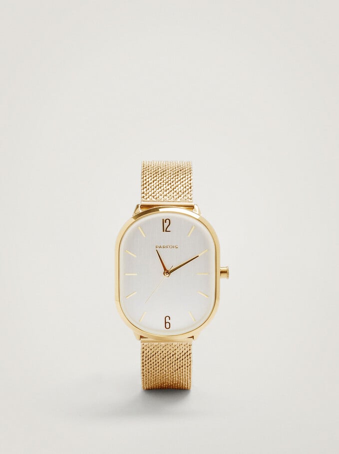 Oval Face Watch, Golden, hi-res
