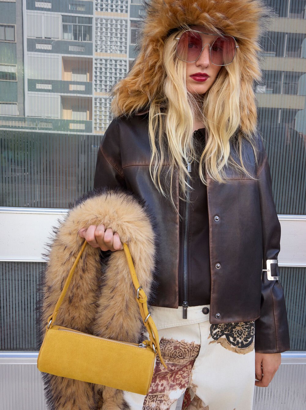 Fake fur stole