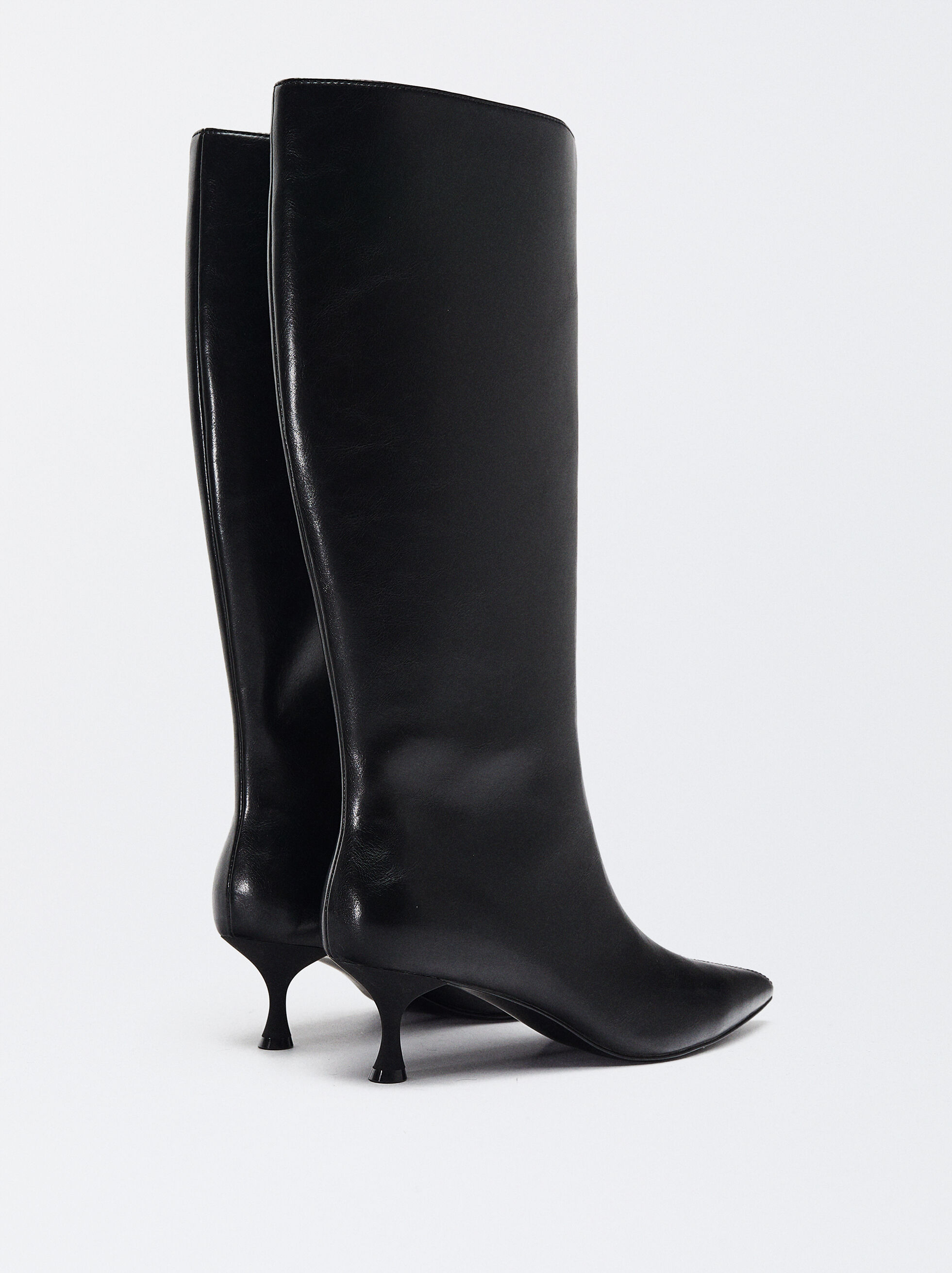Leather kitten sales heel boots