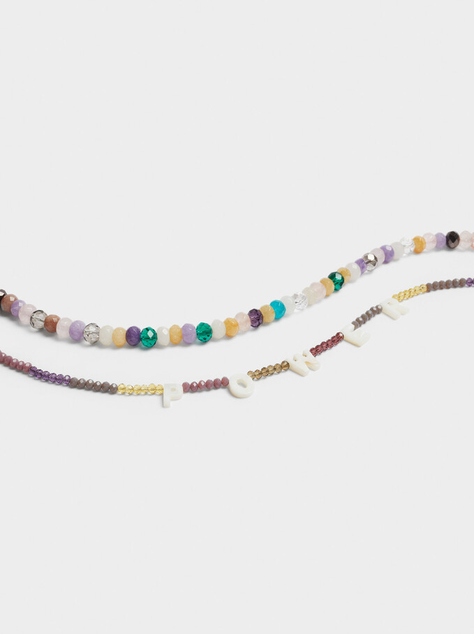 Set Of Power Necklaces With Beads, Multicolor, hi-res