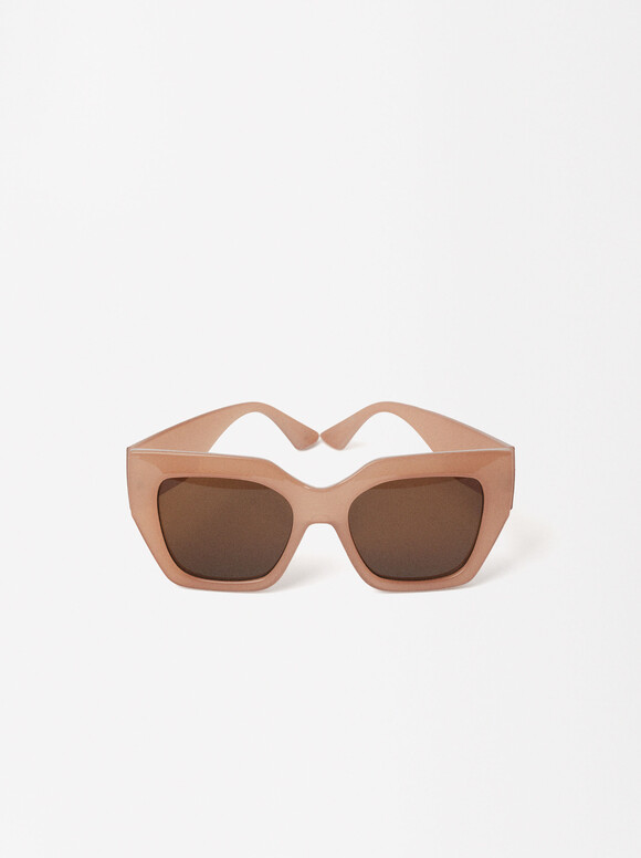 Square Frame Sunglasses, Pink, hi-res