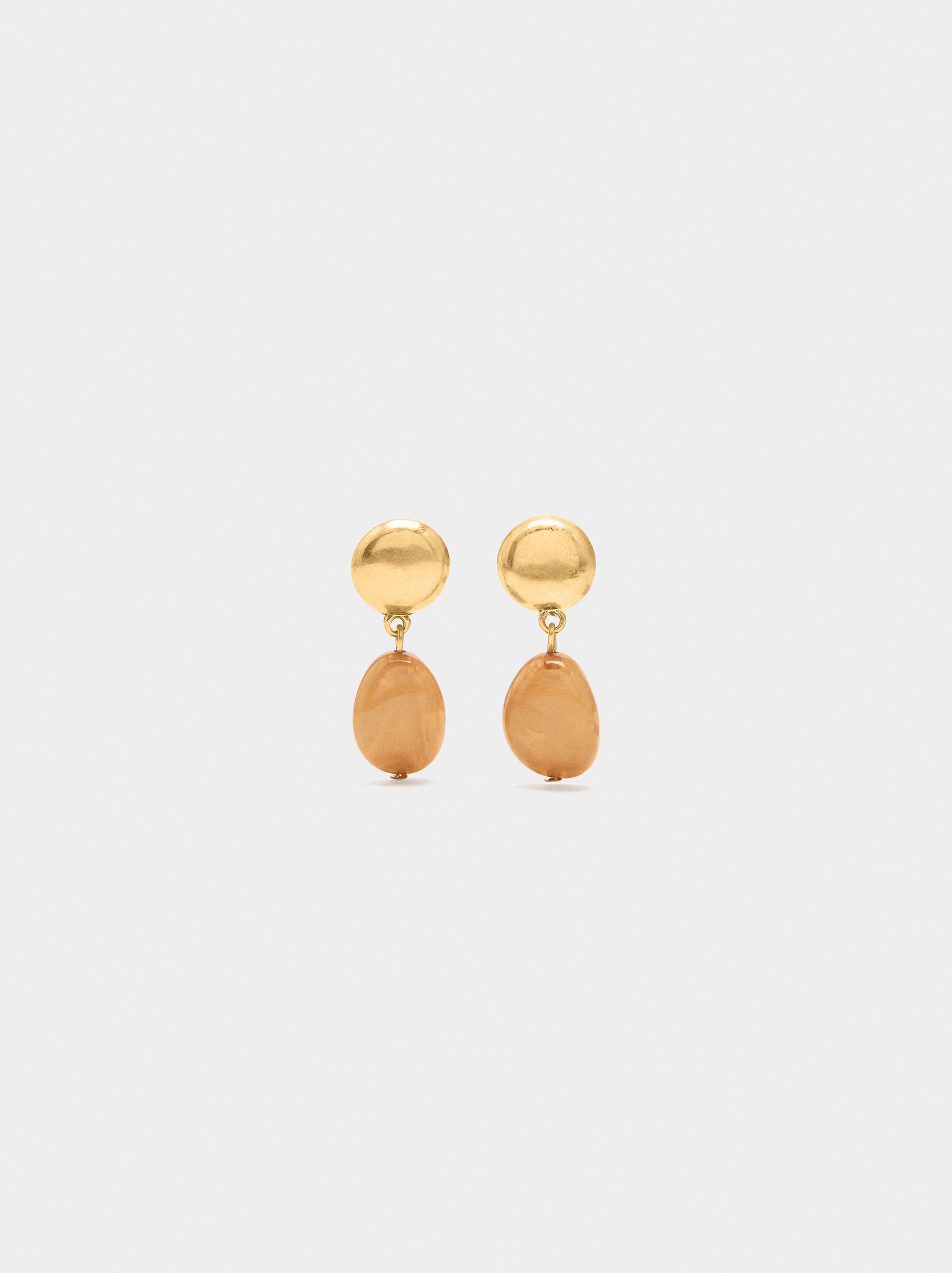Oval earrings with stone effect image number 0.0