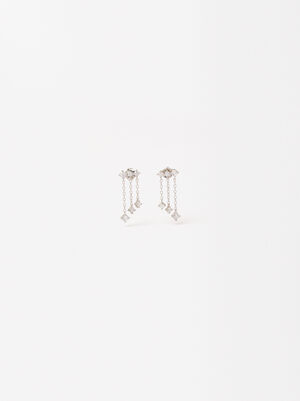 Cascade Zirconia Earrings - Sterling Silver 925