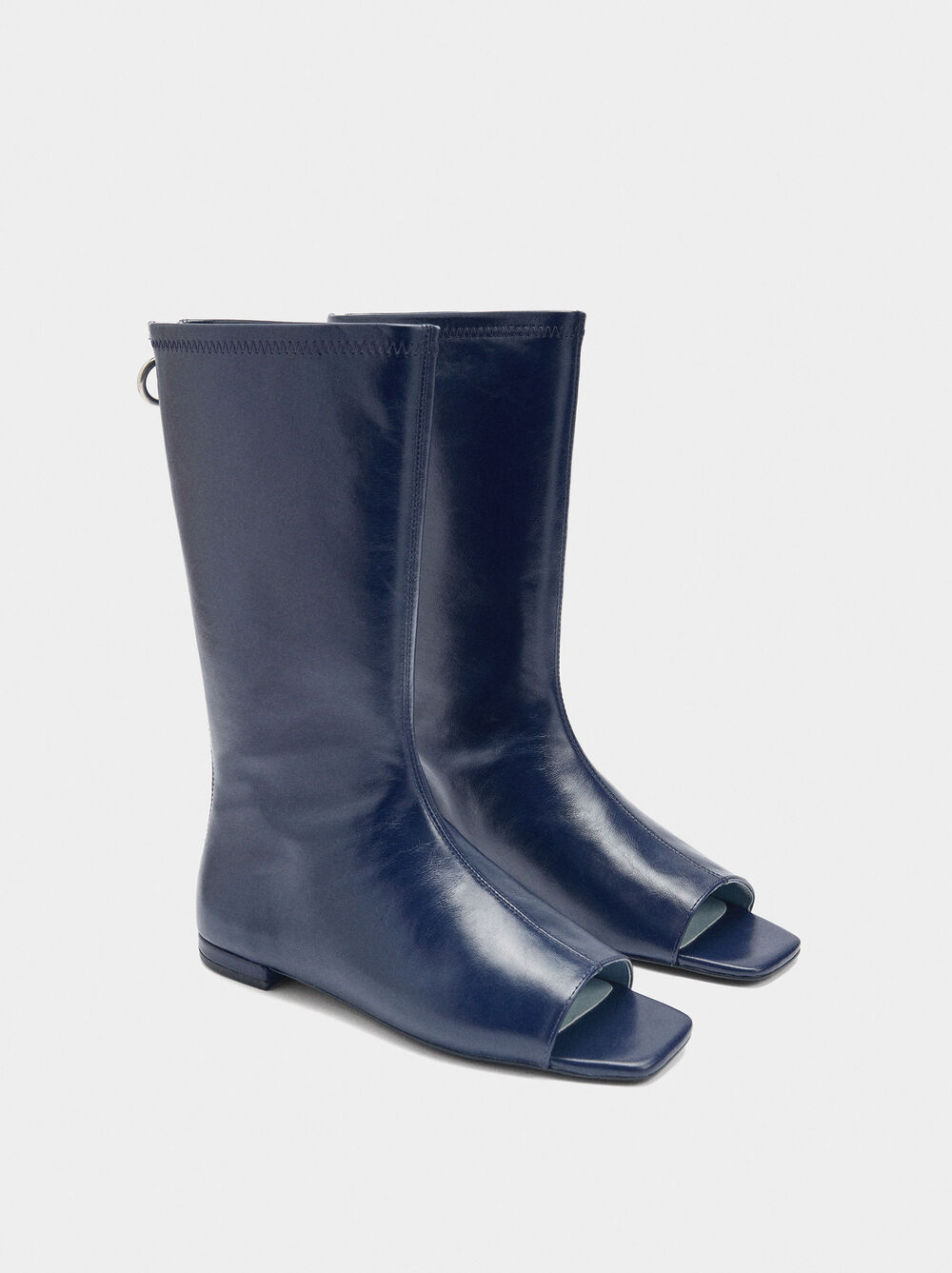 Stiefeletten aus Leder mit offener Spitze