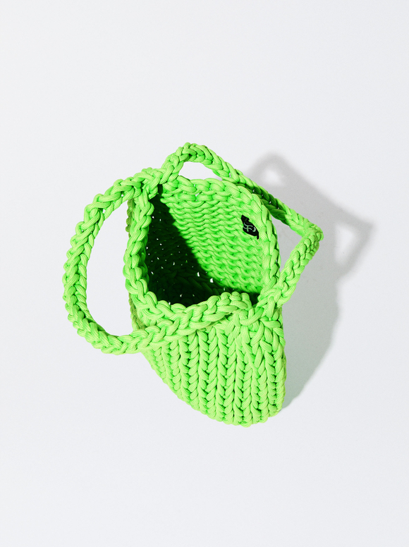 Crochet Handbag, Green, hi-res
