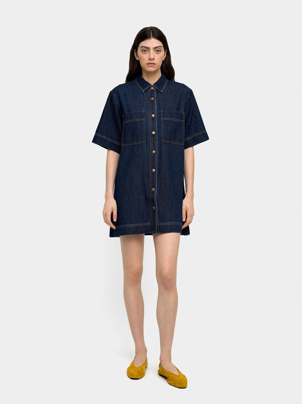 Denim dress with 100% cotton