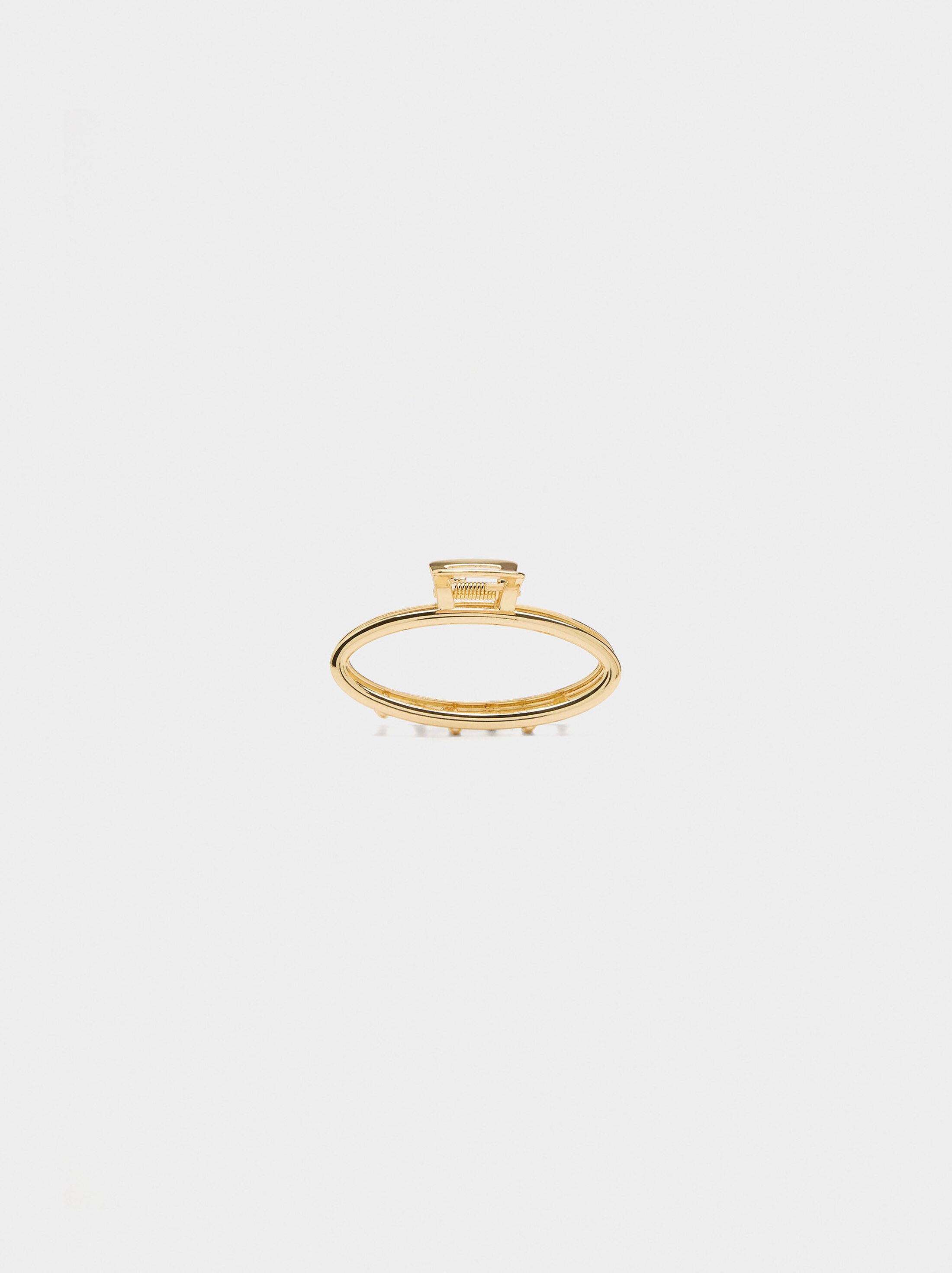 Oval hair clip gold image number 0.0