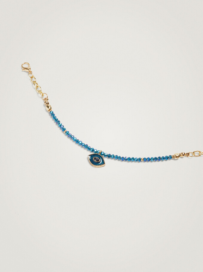 Bracelet Réglable Avec Œil, Bleu, hi-res